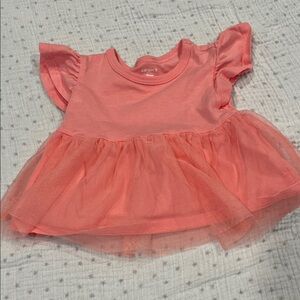 Carter's Coral Baby Dress with Tulle Overlay